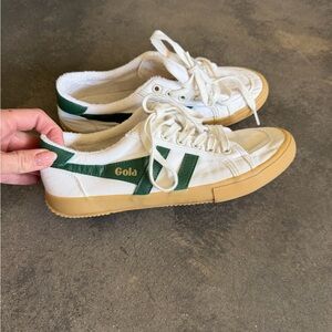 Gola Stratus White and Green Sneakers